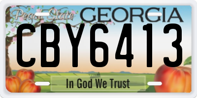 GA license plate CBY6413