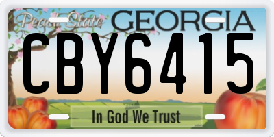 GA license plate CBY6415