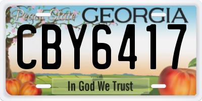 GA license plate CBY6417