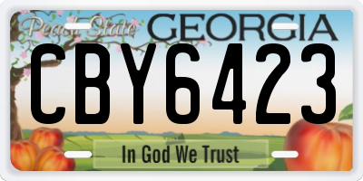 GA license plate CBY6423