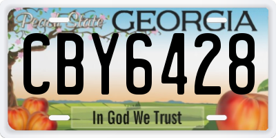 GA license plate CBY6428