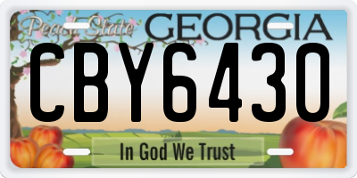 GA license plate CBY6430
