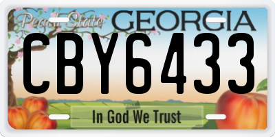 GA license plate CBY6433