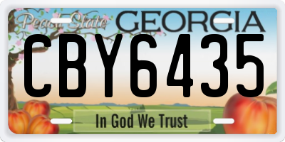 GA license plate CBY6435
