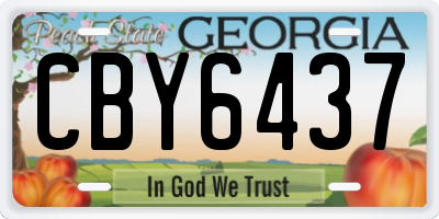 GA license plate CBY6437