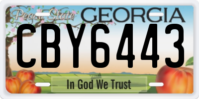 GA license plate CBY6443