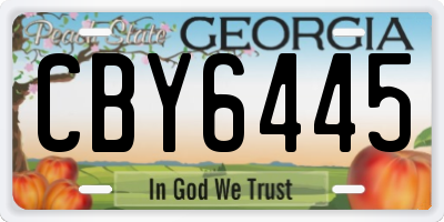 GA license plate CBY6445