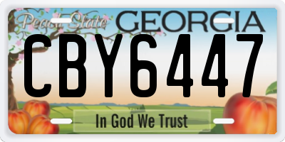 GA license plate CBY6447