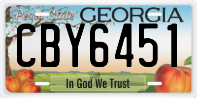 GA license plate CBY6451