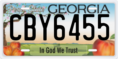 GA license plate CBY6455