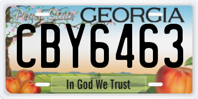GA license plate CBY6463