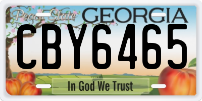 GA license plate CBY6465