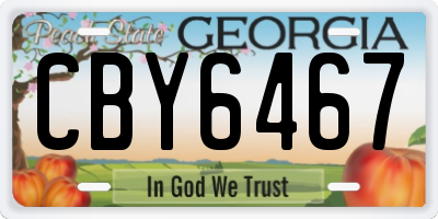 GA license plate CBY6467