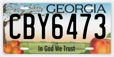 GA license plate CBY6473