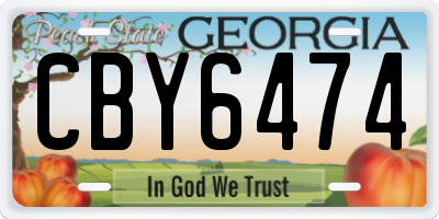 GA license plate CBY6474
