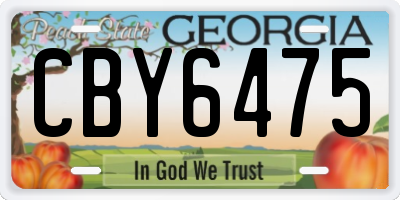 GA license plate CBY6475
