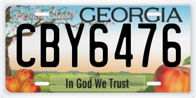 GA license plate CBY6476