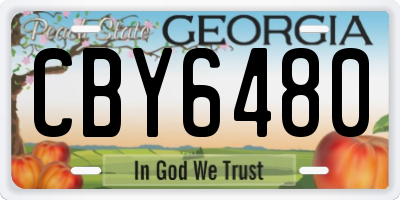 GA license plate CBY6480