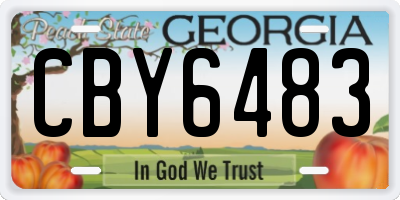GA license plate CBY6483