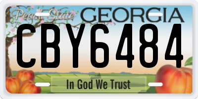 GA license plate CBY6484