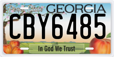 GA license plate CBY6485