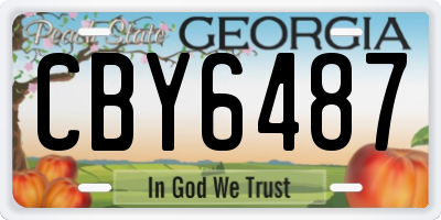 GA license plate CBY6487