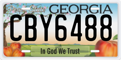 GA license plate CBY6488