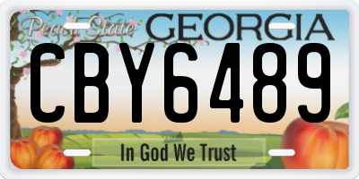 GA license plate CBY6489