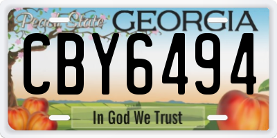 GA license plate CBY6494