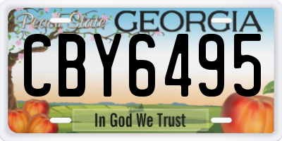 GA license plate CBY6495