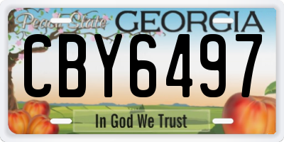 GA license plate CBY6497