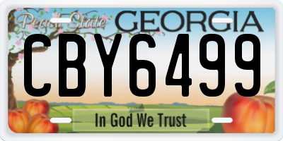 GA license plate CBY6499
