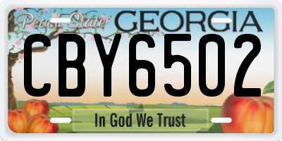 GA license plate CBY6502