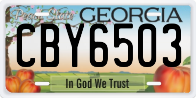 GA license plate CBY6503
