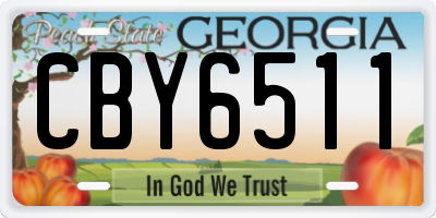 GA license plate CBY6511