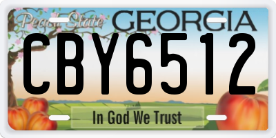 GA license plate CBY6512