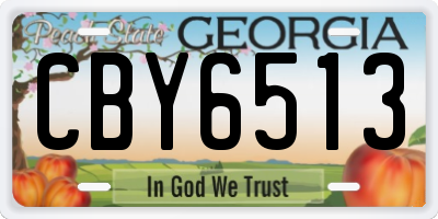 GA license plate CBY6513