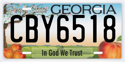 GA license plate CBY6518