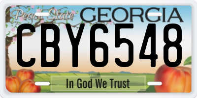 GA license plate CBY6548