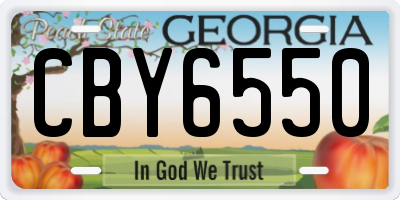 GA license plate CBY6550