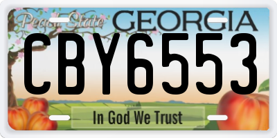 GA license plate CBY6553