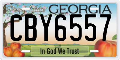 GA license plate CBY6557