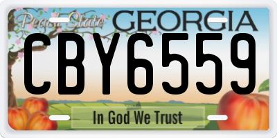 GA license plate CBY6559