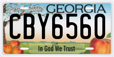 GA license plate CBY6560