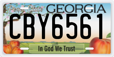 GA license plate CBY6561