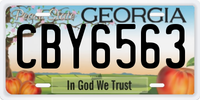 GA license plate CBY6563