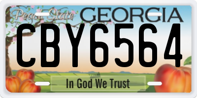 GA license plate CBY6564