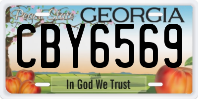 GA license plate CBY6569