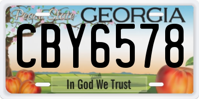 GA license plate CBY6578