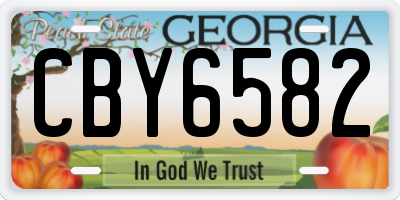 GA license plate CBY6582